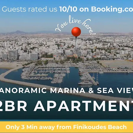 Relaxing Sea View & Sunrise From Your Bed, 2-Bdr Apt In Tallest Building In Larnaca - 3 Min Walk To Beach, By Blue Palm Living